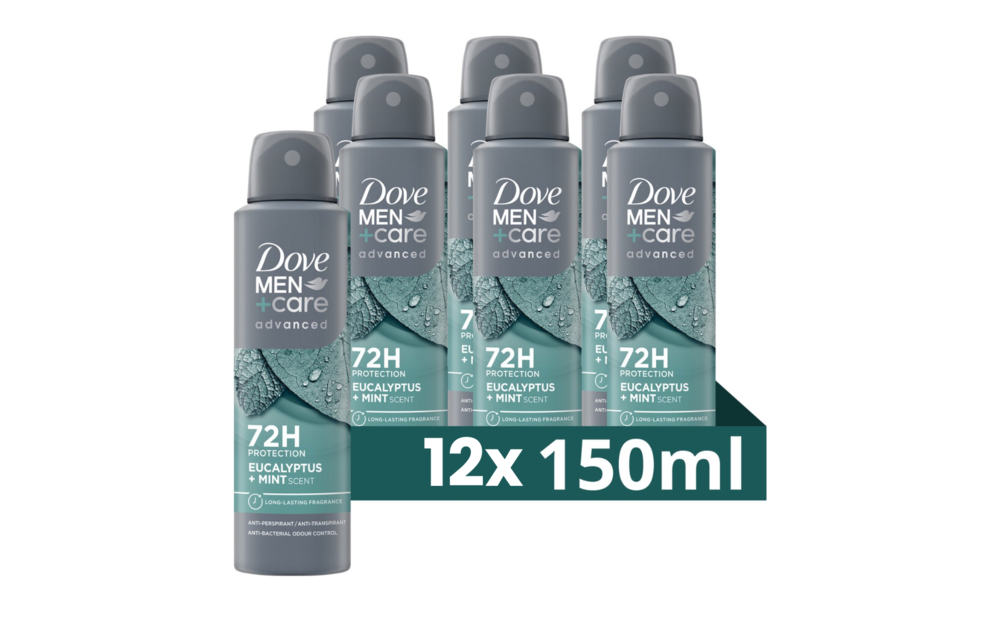 Dove M+C Eucalyptus + Mint deo 150ml - 12 Stuks - Voordeelverpakking