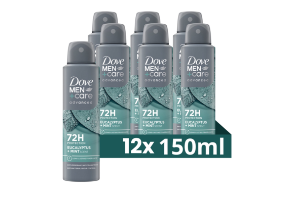 Dove M+C Eucalyptus + Mint deo 150ml - 12 Stuks - Voordeelverpakking