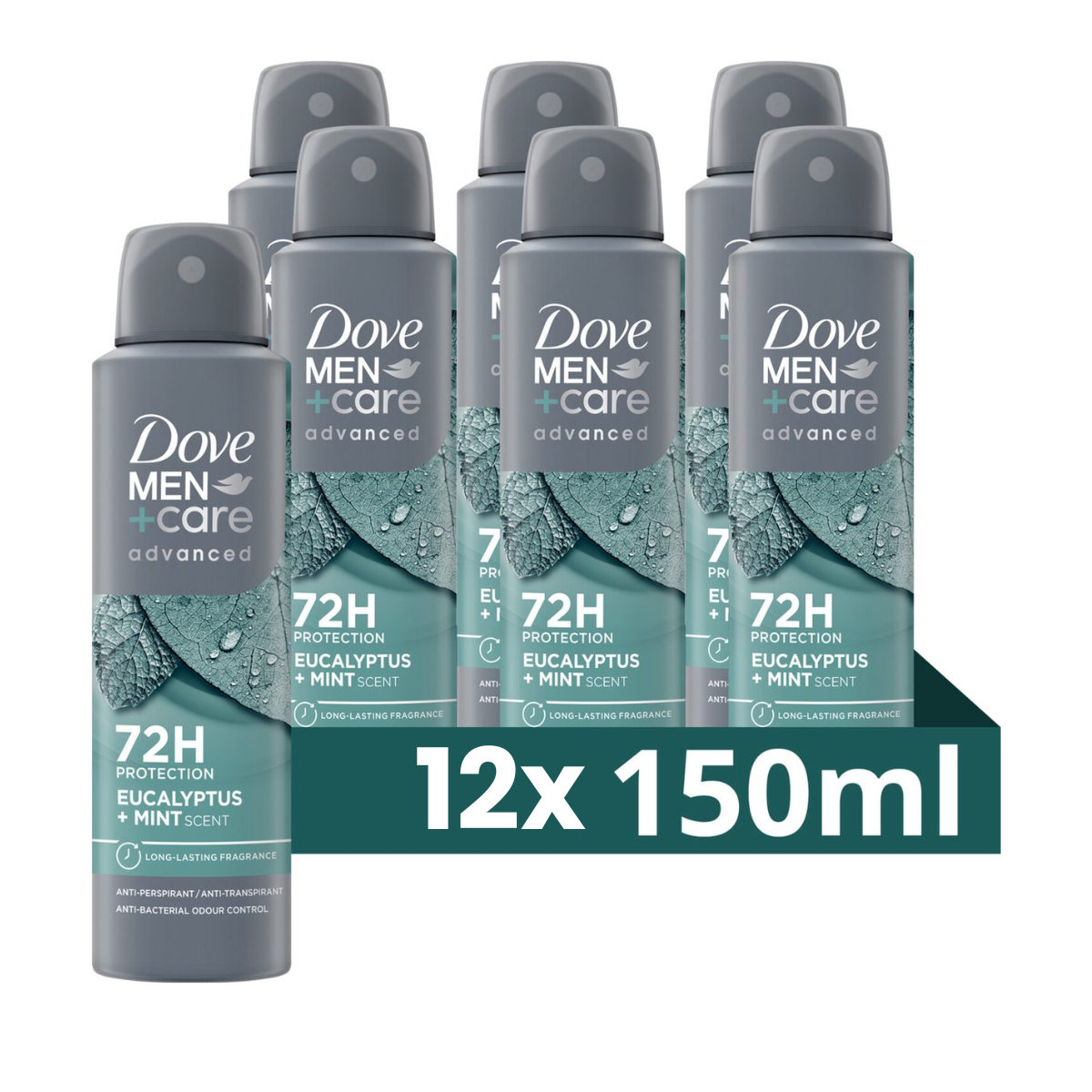 Dove M+C Eucalyptus + Mint deo 150ml - 12 Stuks - Voordeelverpakking