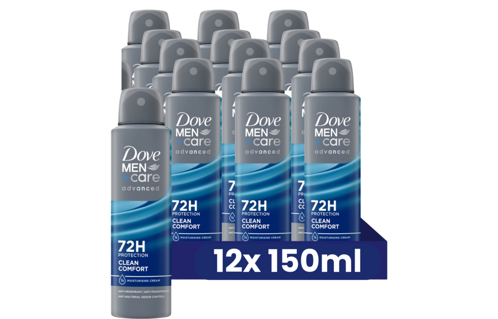 Dove Men+Care Clean Comfort 150ML - 12 Stuks - Voordeelverpakking