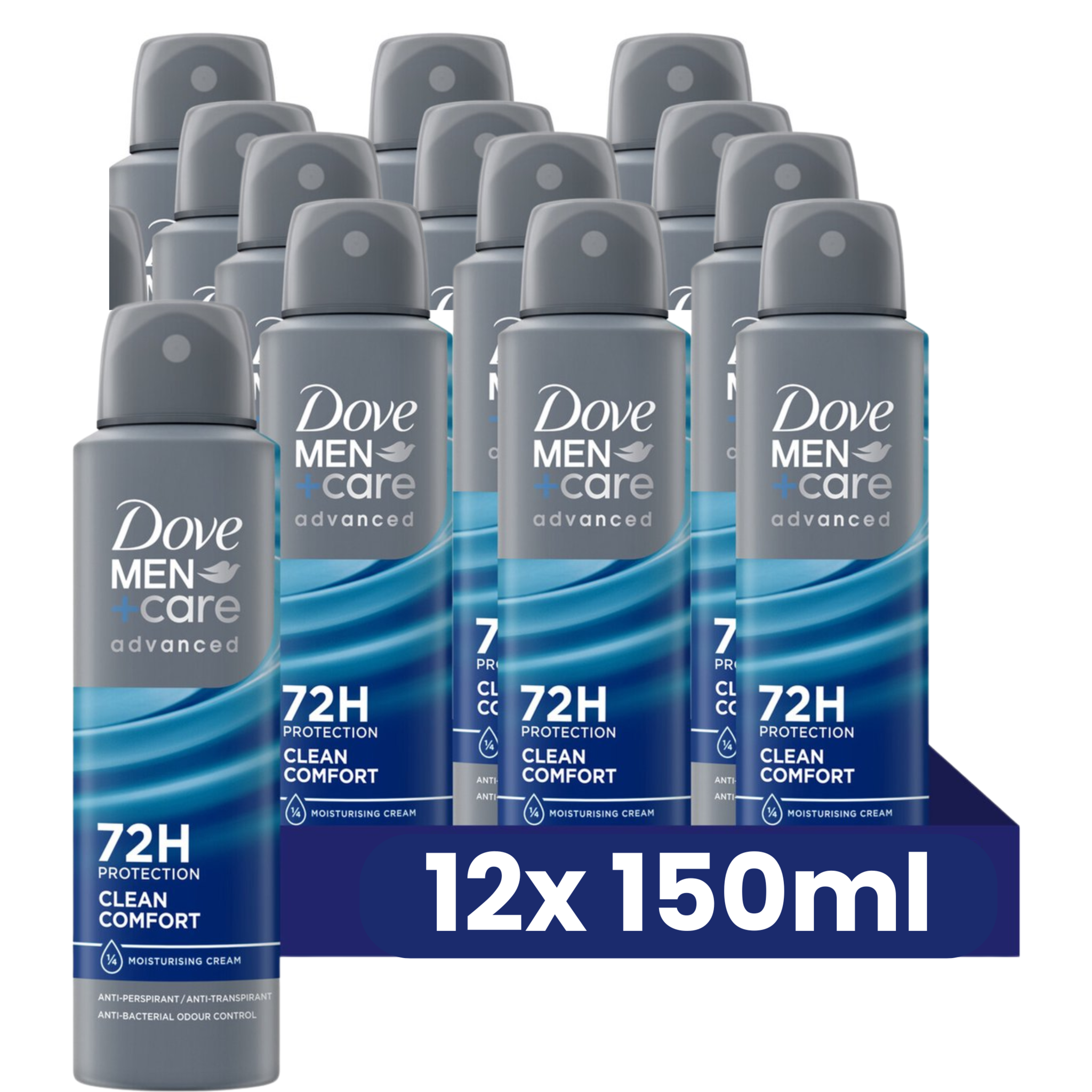 Dove Men+Care Clean Comfort 150ML - 12 Stuks - Voordeelverpakking