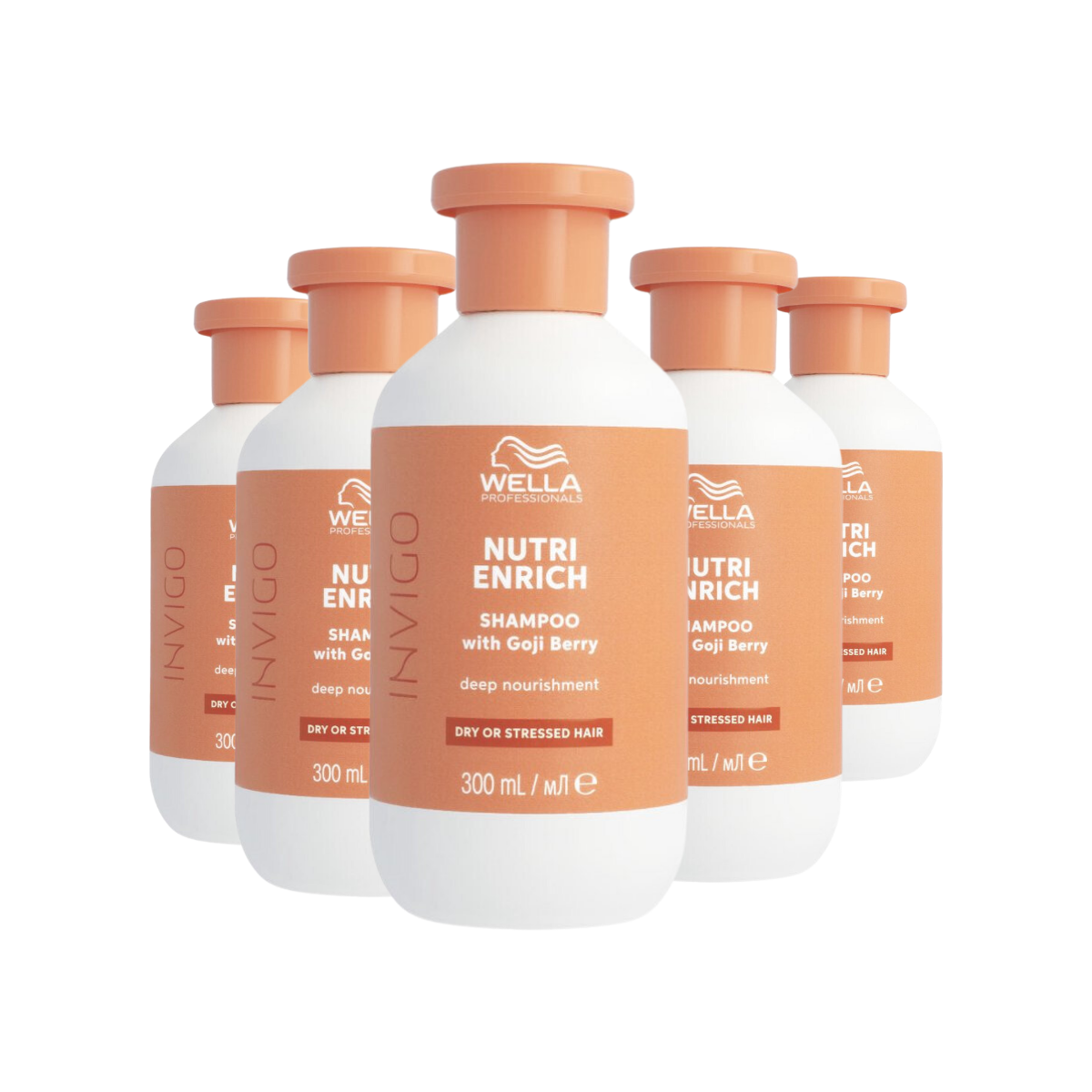 Wella Invigo Nutri Enrich Shampoo Droog Haar 300ml - 5 Stuks - Voordeelverpakking