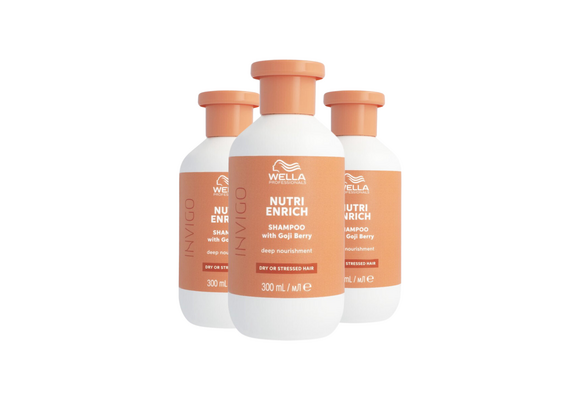 Wella Invigo Nutri Enrich Shampoo Droog Haar 300ml - 3 Stuks - Voordeelverpakking