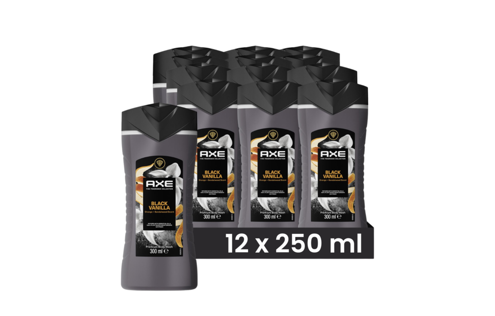 Axe Fine Fragrances Shower Gel Black Vanilla 300ml 12x