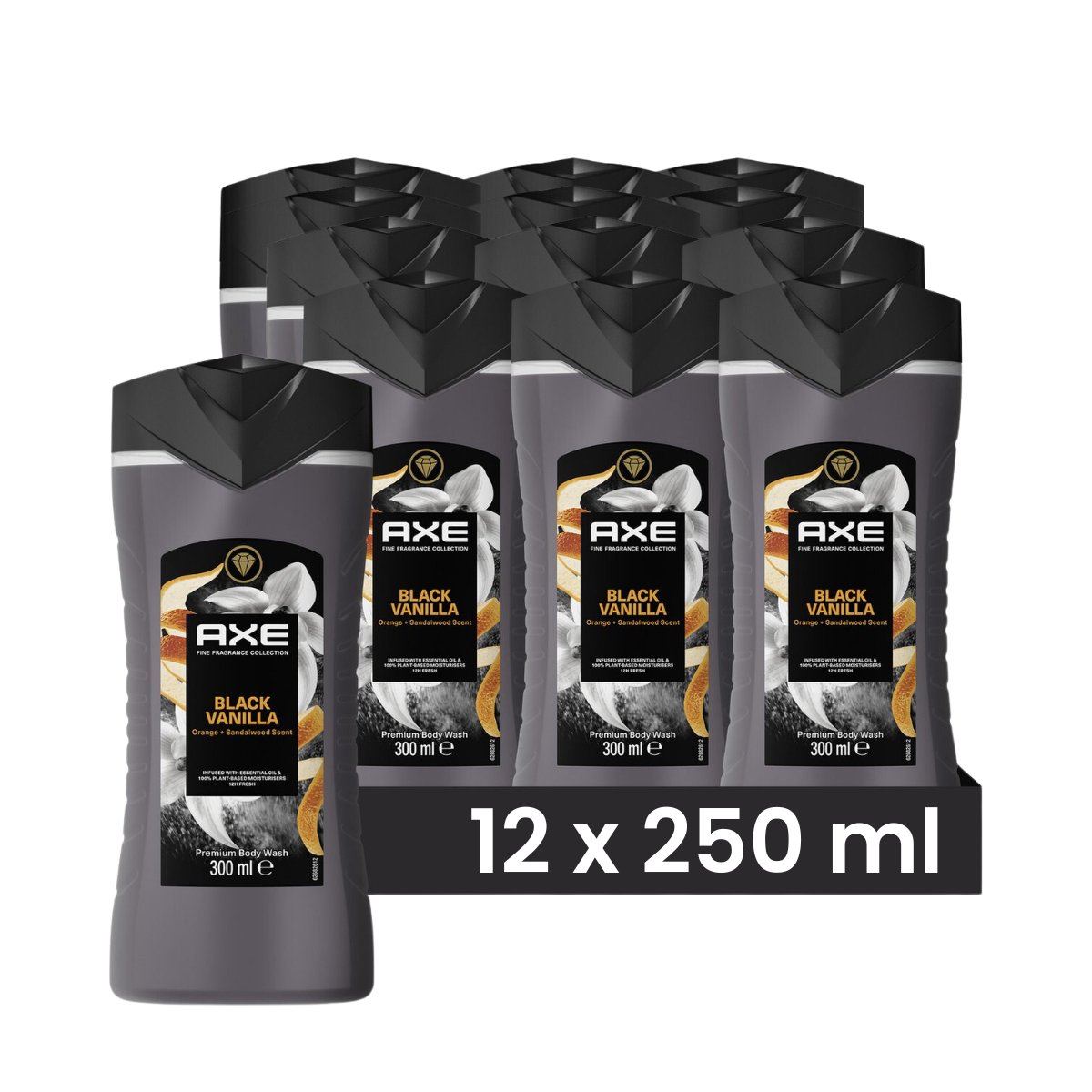Axe Fine Fragrances Shower Gel Black Vanilla 300ml 12x