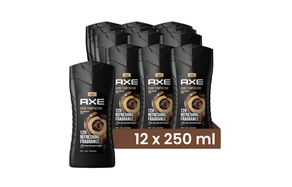 Axe Showergel Dark Temptation 250ML - 12 Stuks - Voordeelverpakking