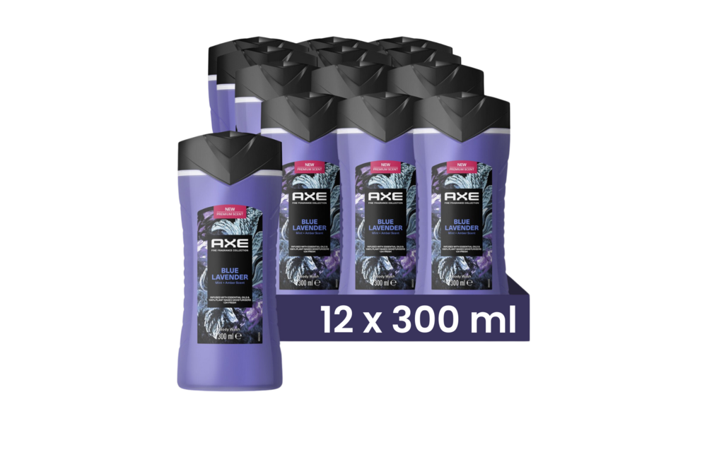 Axe Showergel Blue Lavender 300ML - 12 Stuks - Voordeelverpakking