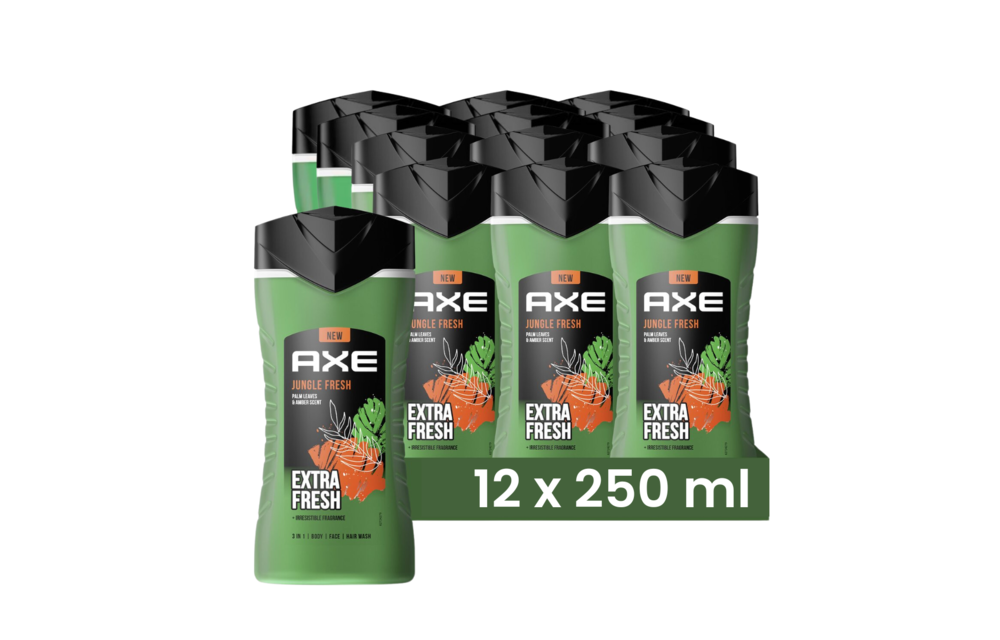Axe Shower Gel Jungle Fresh 250ml - 12 stuks