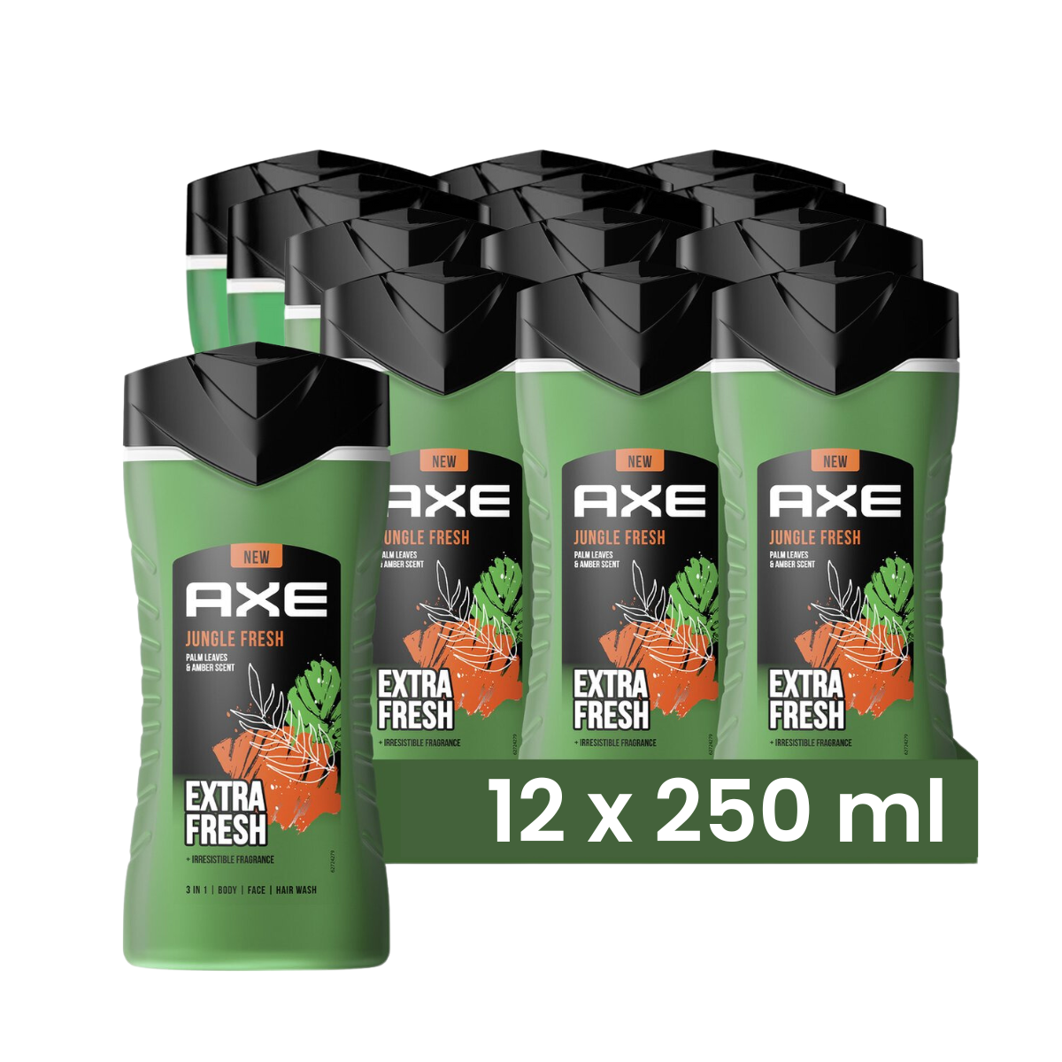Axe Shower Gel Jungle Fresh 250ml - 12 stuks