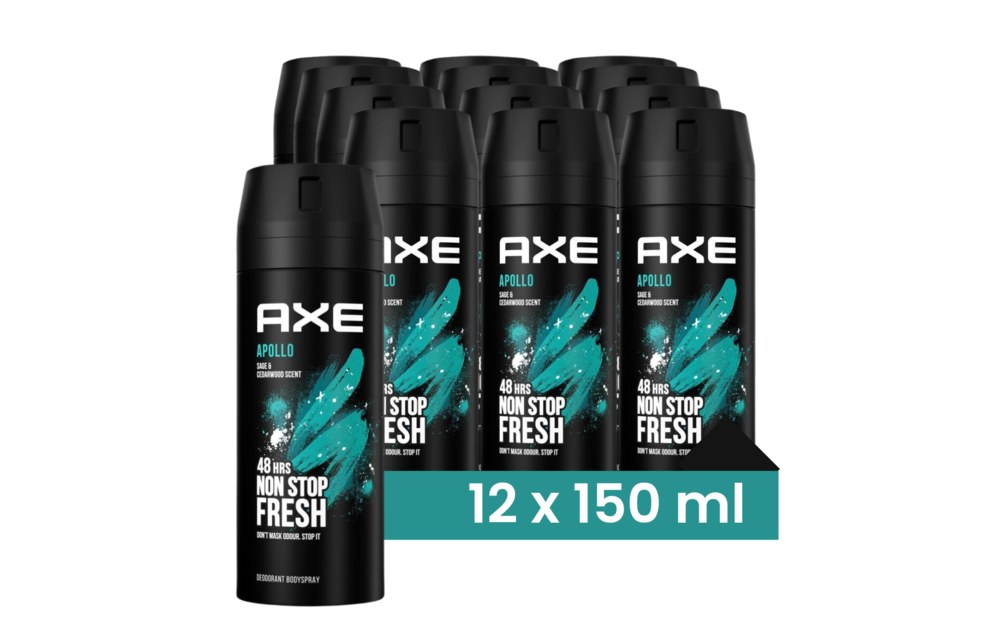 Axe Bodyspray Apollo 150ML - 12 Stuks - Voordeelverpakking