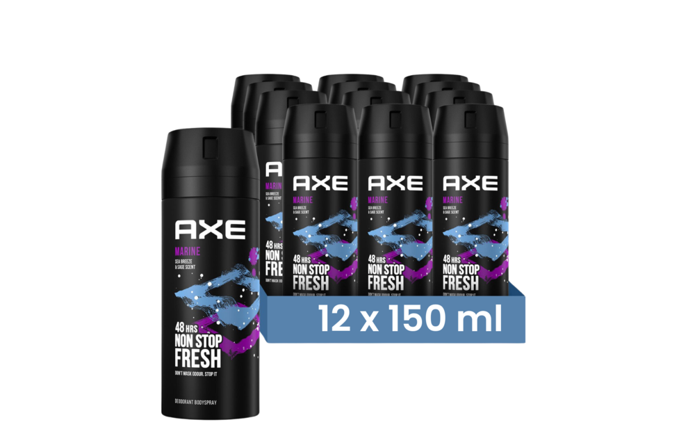 Axe Bodyspray Marine 150ML - 12 Stuks - Voordeelverpakking