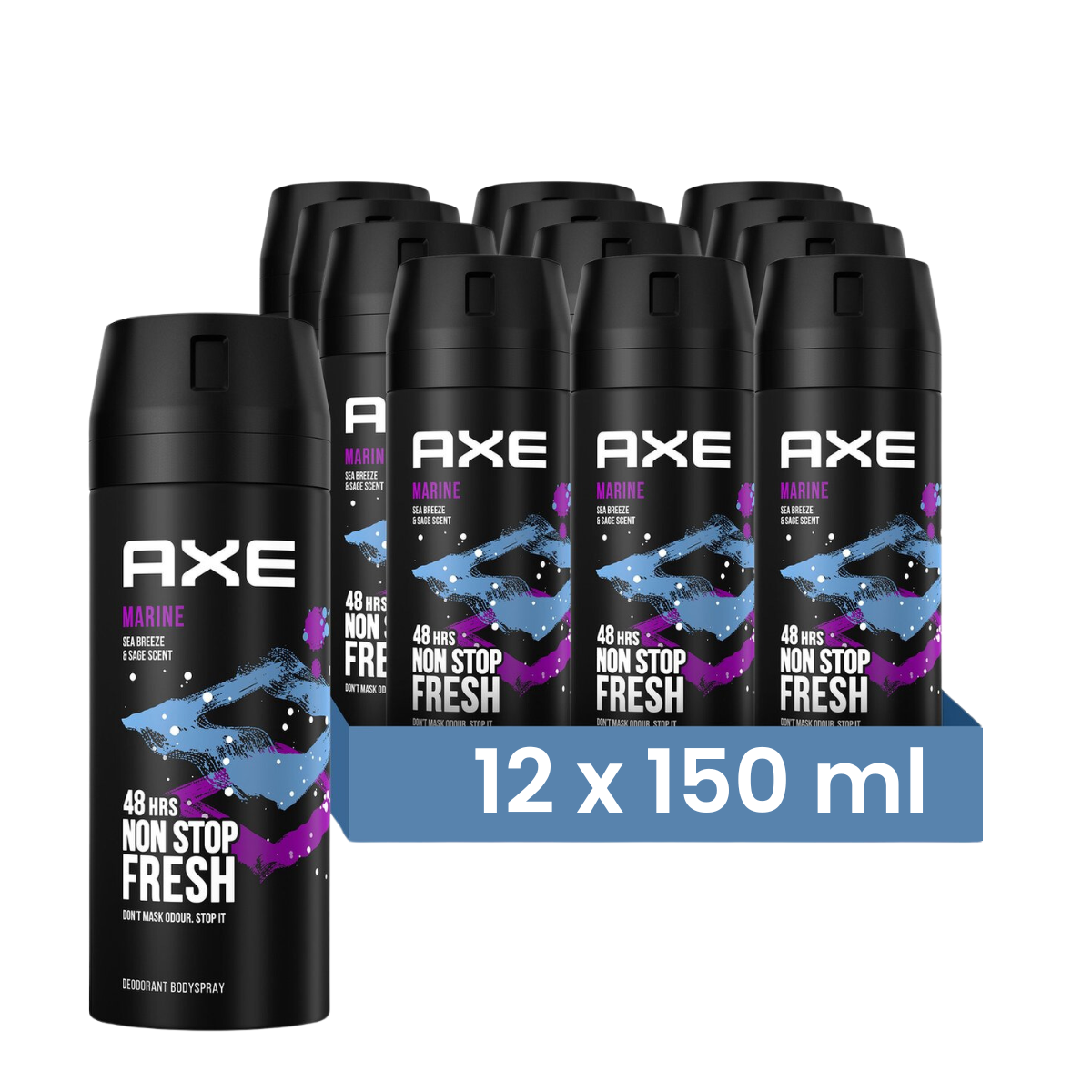 Axe Bodyspray Marine 150ML  - 12 Stuks - Voordeelverpakking