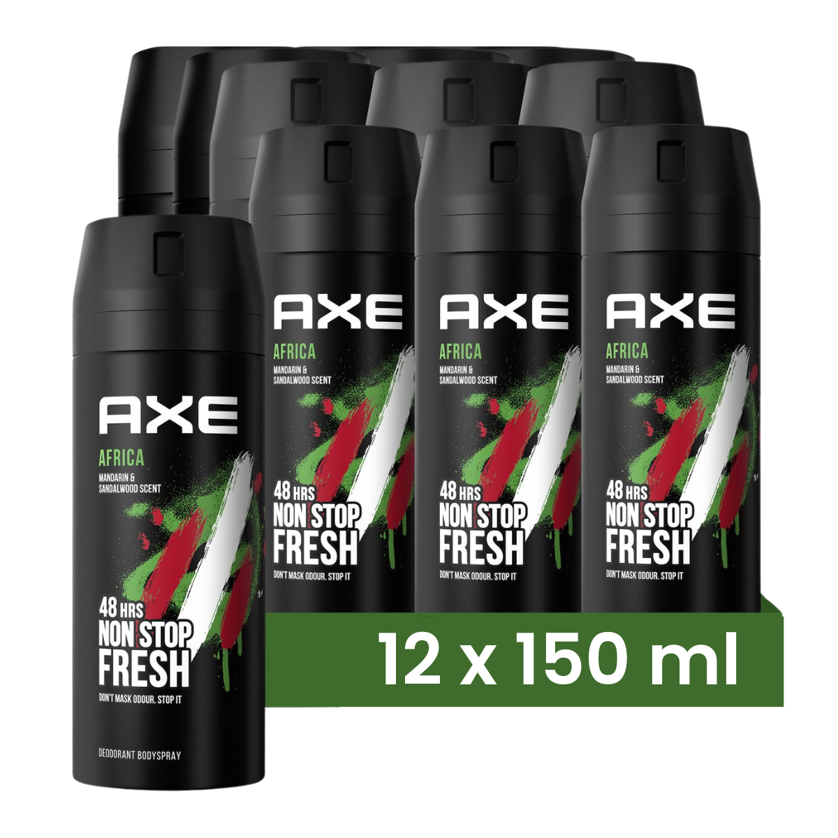 Axe Bodyspray Africa 150ML  - 12 Stuks - Voordeelverpakking