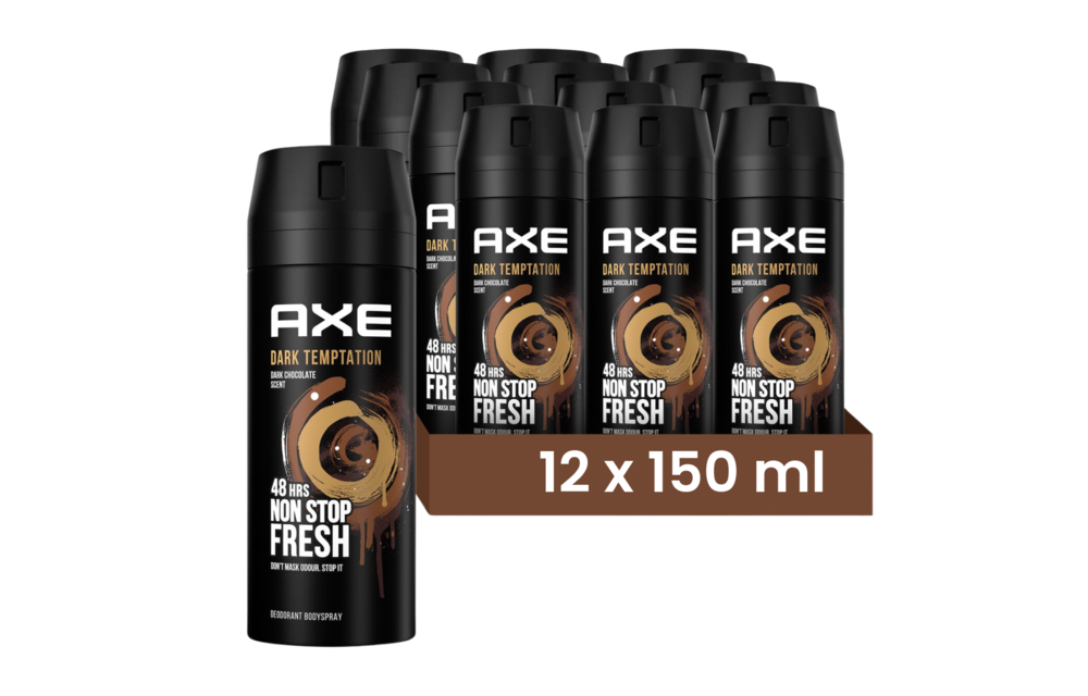 Axe Bodyspray Dark Temptation 150ML - 12 Stuks - Voordeelverpakking