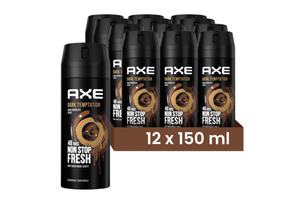 Axe Bodyspray Dark Temptation 150ML  - 12 Stuks - Voordeelverpakking