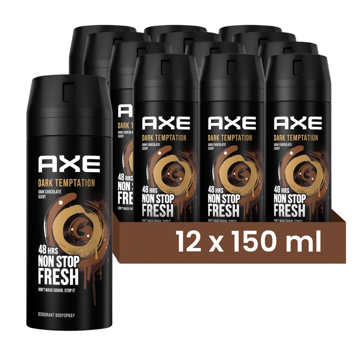 Axe Bodyspray Dark Temptation 150ML  - 12 Stuks - Voordeelverpakking