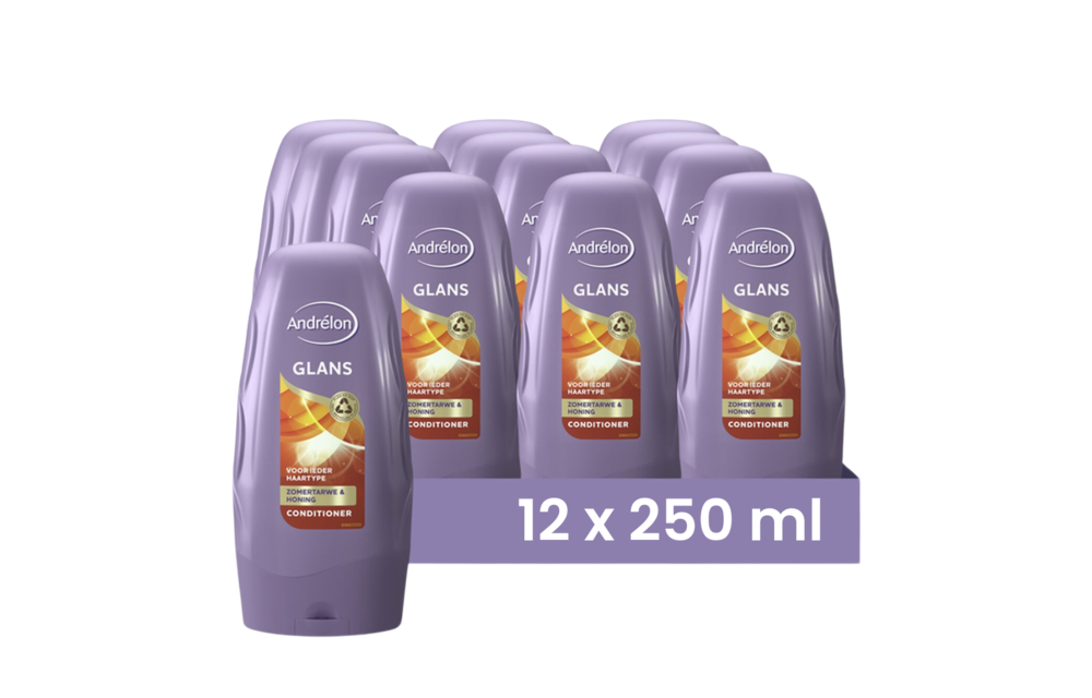 Andrelon Conditioner Glans 250ML - 12 Stuks - Voordeelverpakking
