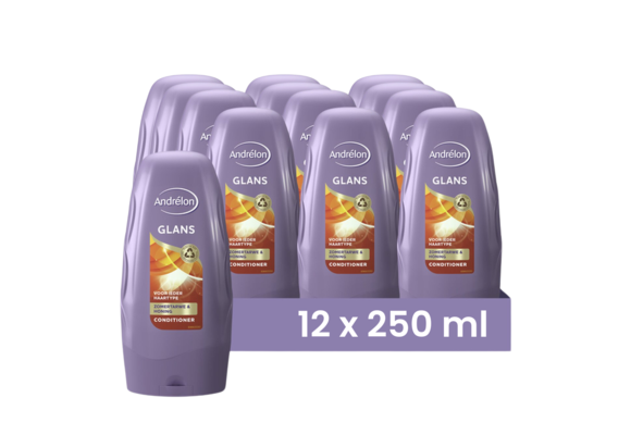 Andrelon Conditioner Glans 250ML - 12 Stuks - Voordeelverpakking