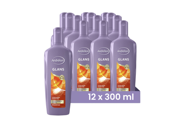 Andrelon Shampoo Glans 300ML - 12 Stuks - Voordeelverpakking