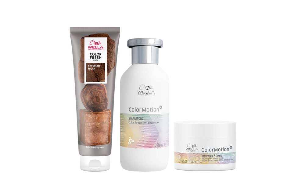 Wella - Color Fresh Mask Chocolate Touch 150 ml - Colormotion Shampoo 250ml - Colormotion mask 150ml - Voordeelverpakking