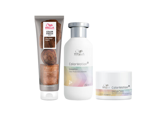 Wella - Color Fresh Mask Chocolate Touch 150 ml - Colormotion Shampoo 250ml - Colormotion mask 150ml -  Voordeelverpakking