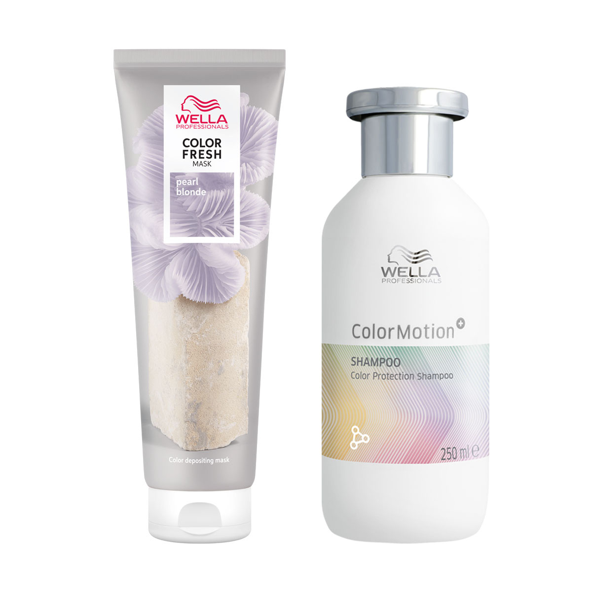Wella -  Color Fresh Mask Pearl Blonde 150 ml - Colormotion Shampoo 250ml - Voordeelverpakking