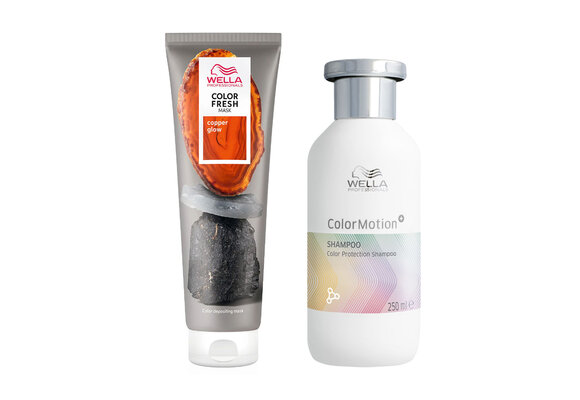 Wella - Color Fresh Mask Copper Glow 150 ml - Colormotion Shampoo 250ml - Voordeelverpakking