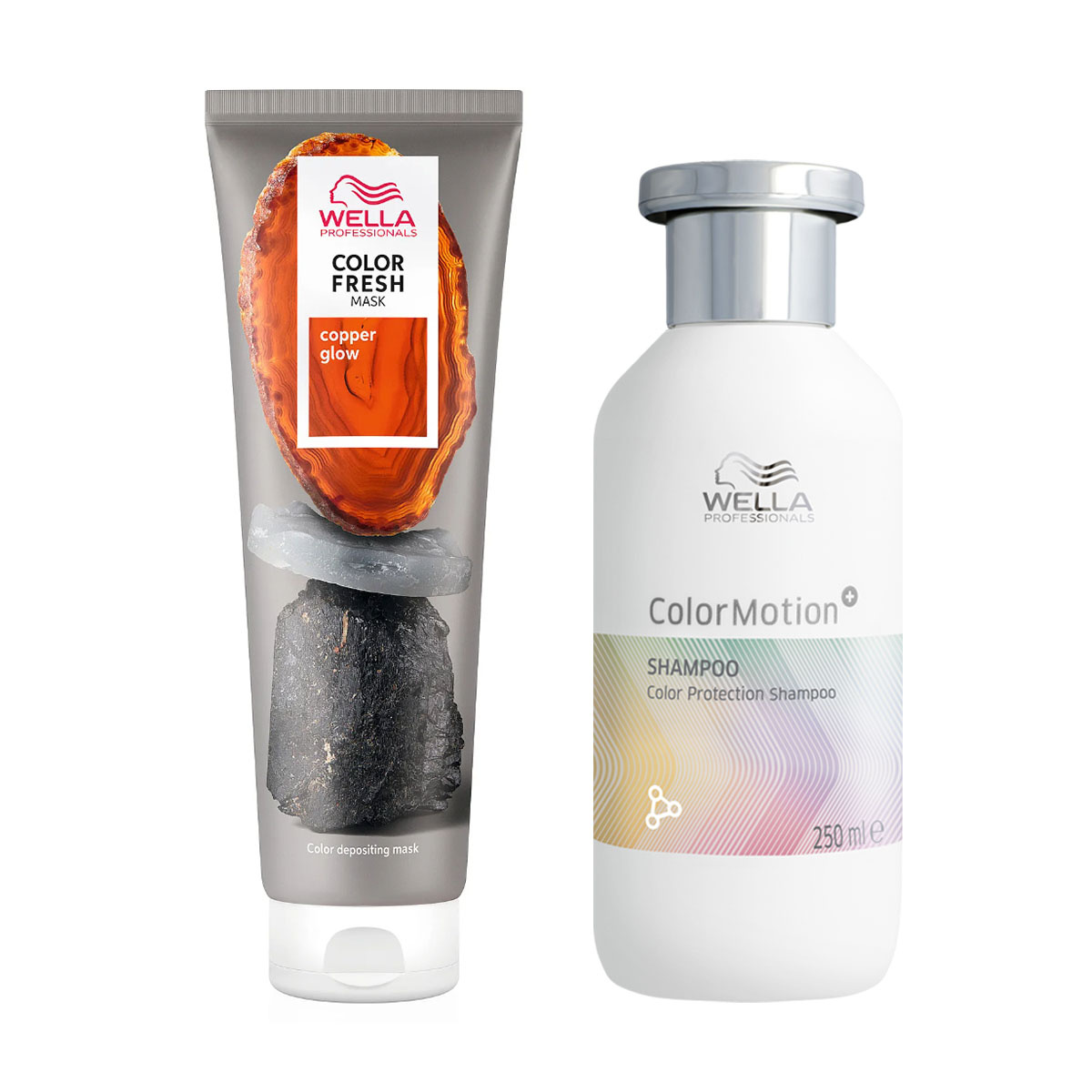 Wella - Color Fresh Mask Copper Glow 150 ml - Colormotion Shampoo 250ml - Voordeelverpakking