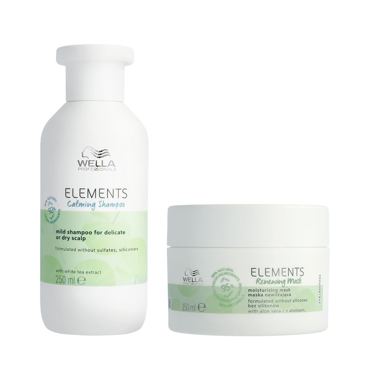 Wella - Elements Calming Shampoo 250ml - Elements Renewing Mask 150ml - Voordeelverpakking