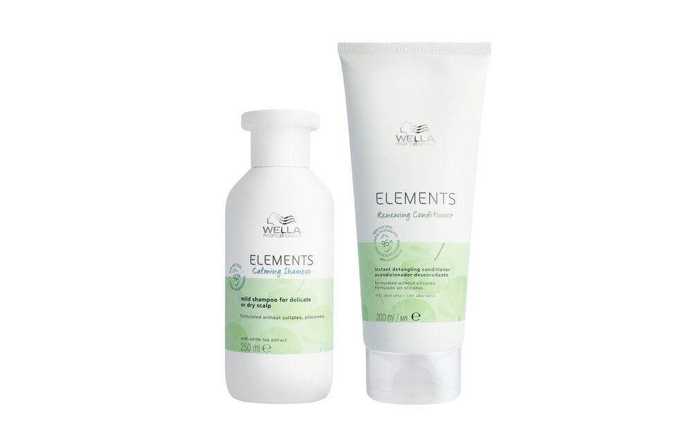 Wella - Elements Calming Shampoo 250ml - Elements Renewing Conditioner 200ml - Voordeelverpakking