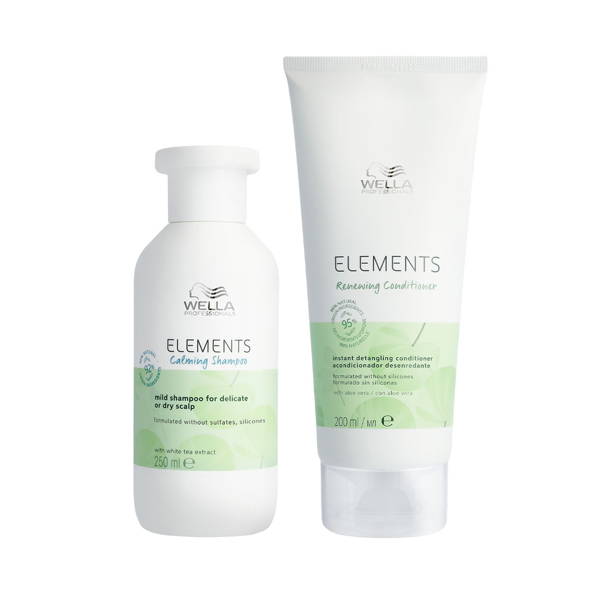 Wella - Elements Calming Shampoo 250ml - Elements Renewing Conditioner 200ml - Voordeelverpakking