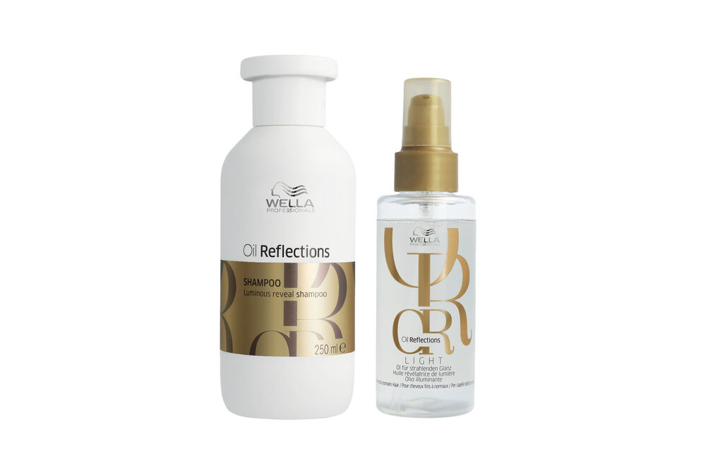 Wella - Oil Reflections Luminous Reveal Shampoo 250ml - Oil Reflections Light Luminous Reflective Oil Oil 100ml - Voordeelverpakking