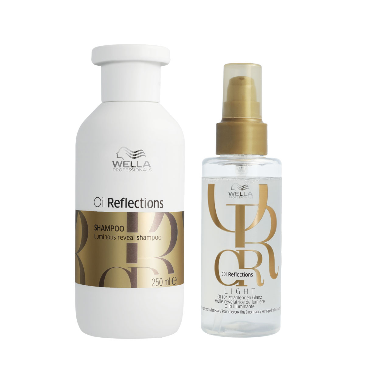 Wella - Oil Reflections Luminous Reveal Shampoo 250ml - Oil Reflections Light Luminous Reflective Oil Oil 100ml - Voordeelverpakking