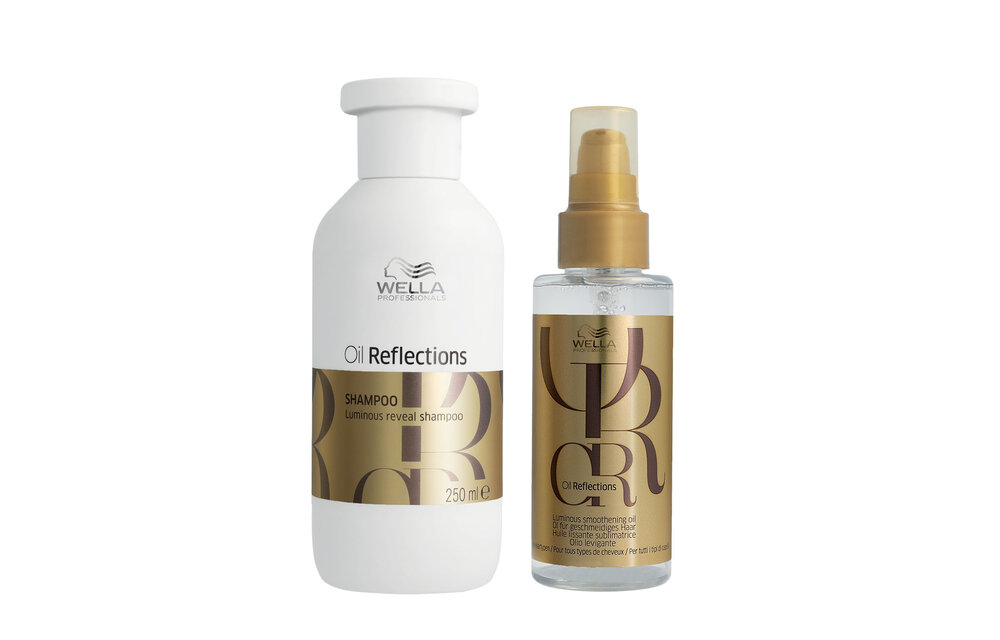 Wella - Oil Reflections Luminous Reveal Shampoo 250ml - Oil Reflections Luminous Smoothening Oil 100ml - Voordeelverpakking