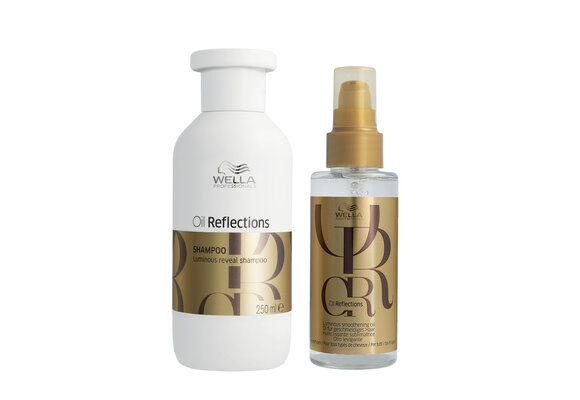 Wella - Oil Reflections Luminous Reveal Shampoo 250ml - Oil Reflections Luminous Smoothening Oil 100ml - Voordeelverpakking