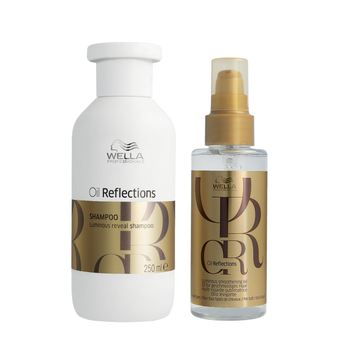 Wella - Oil Reflections Luminous Reveal Shampoo 250ml - Oil Reflections Luminous Smoothening Oil 100ml - Voordeelverpakking