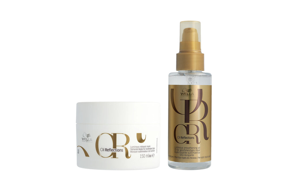 Wella - Oil Reflections Luminous Reboost Mask 150ml - Oil Reflections Luminous Smoothening Oil 100ml - Voordeelverpakking