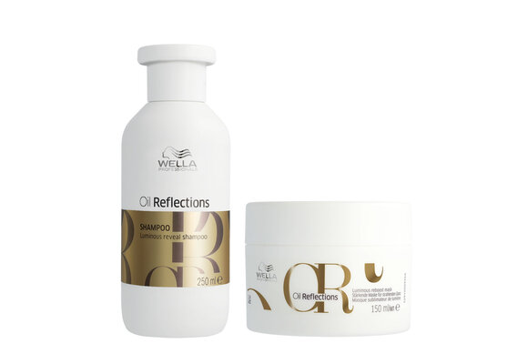 Wella - Oil Reflections Luminous Reveal Shampoo 250ml - Oil Reflections Luminous Reboost Mask 150ml - Voordeelverpakking