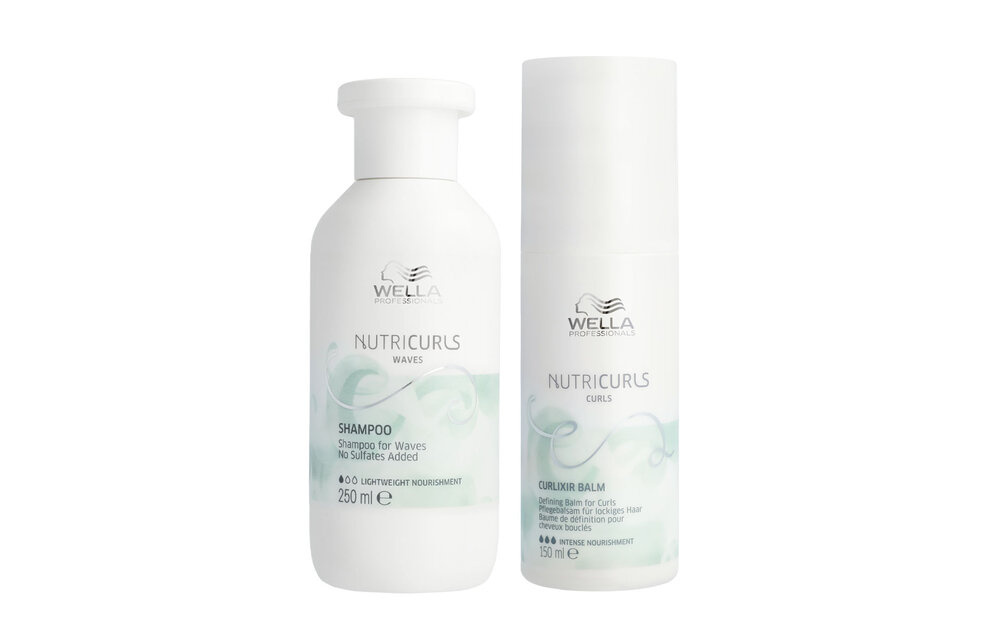 Wella - Nutricurls Shampoo Waves 250ml - Nutricurls Curlixer 150ml - Voordeelverpakking