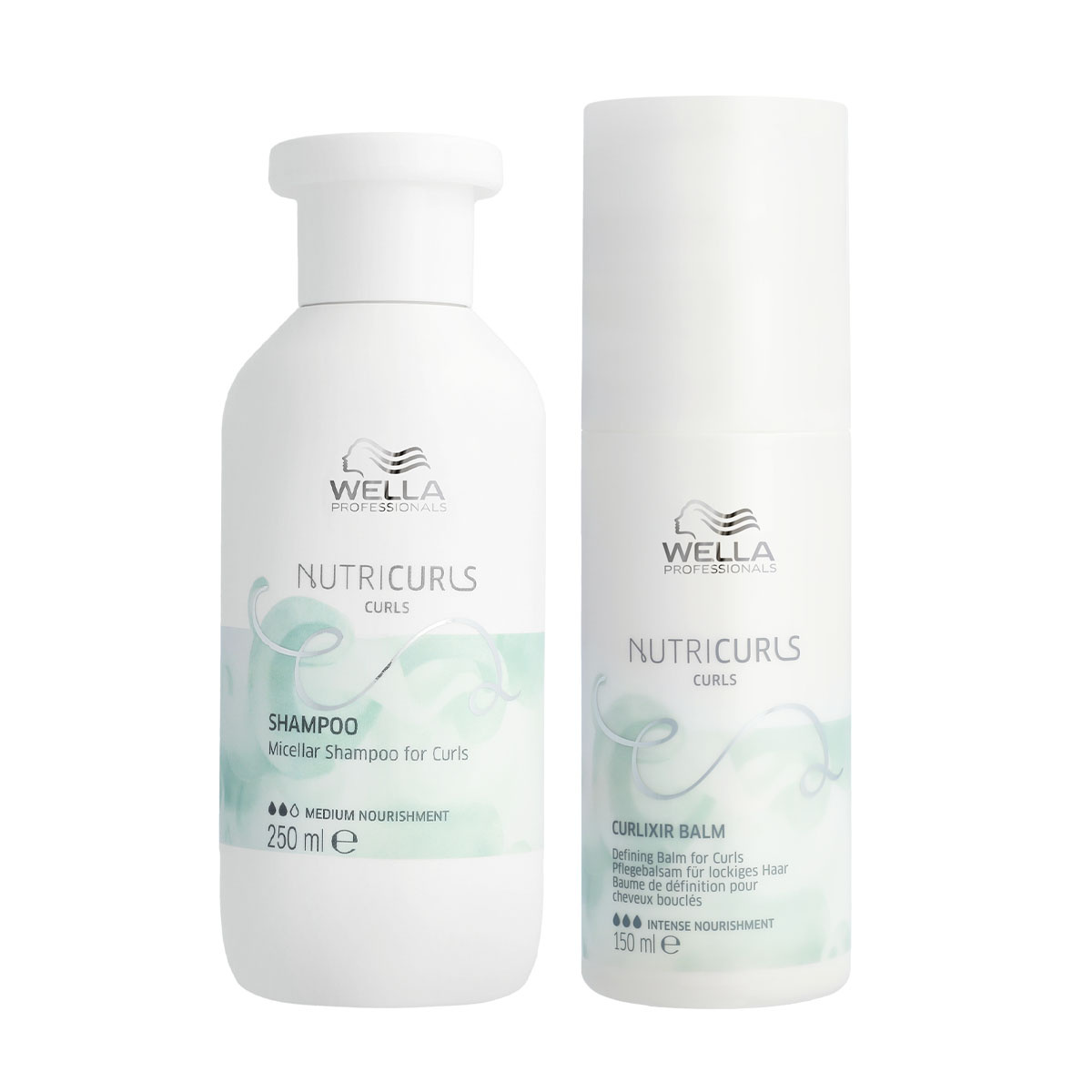Wella - Nutricurls Shampoo Curls 250ml - Nutricurls Curlixer 150ml - Voordeelverpakking