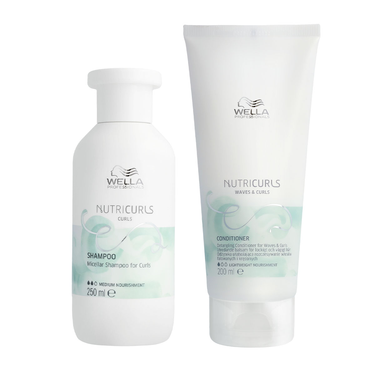 Wella - Nutricurls Shampoo Curls 250ml - Nutricurls Conditioner 200ml - Voordeelverpakking