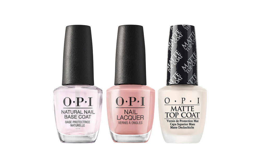 OPI - Natural Nail Base Coat - Dulce de Leche - Matte Top Coat - Voordeelverpakking