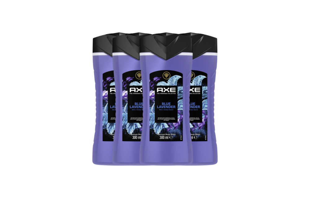 Axe Douchegel Blue Lavender 300 ml x 4 - voordeelverpakking