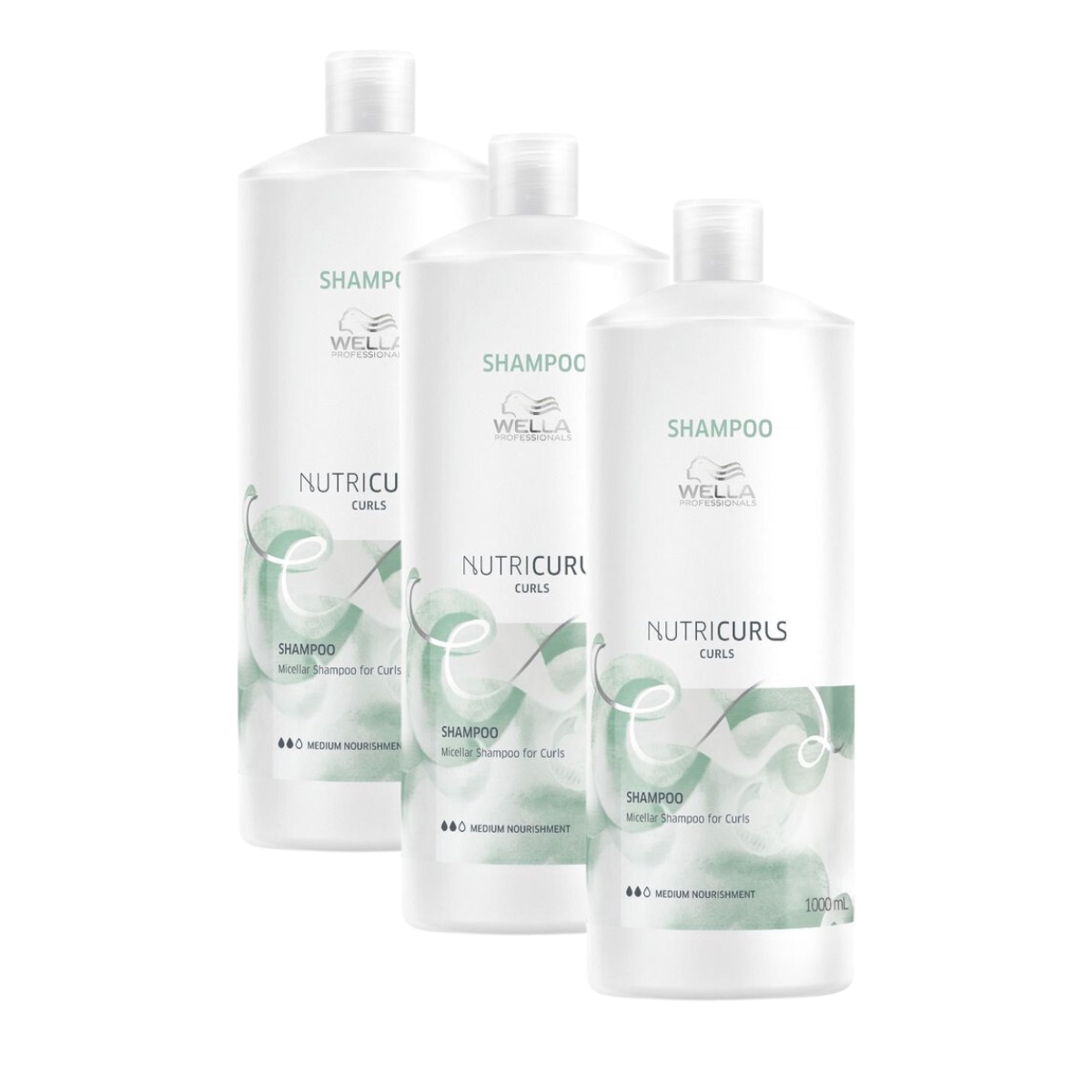 Wella Professionals Nutricurls Shampoo for Curls 1000ML - 3 Stuks - Voordeelverpakking