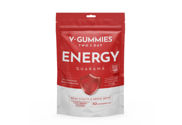 V-GUMMIES ENERGY GUARANA - Vitamine Gummie - Glutenvrij - Lactosevrij - Veganistisch - 50 Stuks