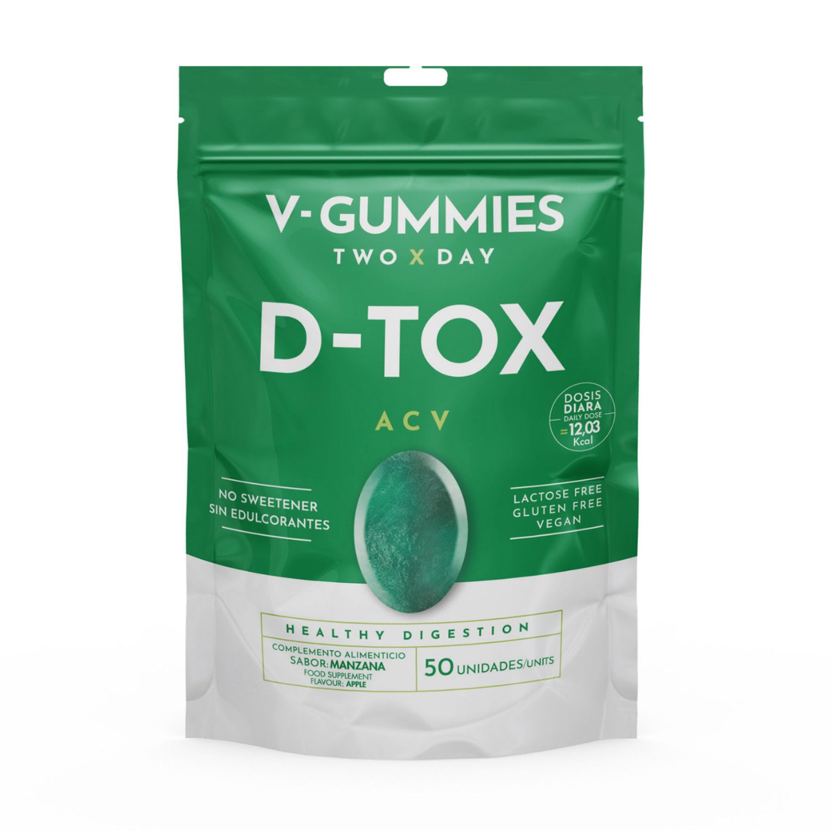 V-GUMMIES DETOX ACV - Vitamine Gummie  - Glutenvrij - Lactosevrij - Veganistisch - 50 Stuks