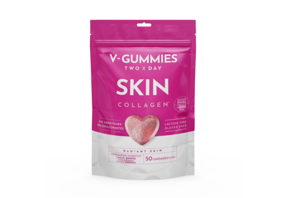 V-Gummies Skin Collageen - Vitamine Gummie  - Glucosevrij - Lactosevrij - Veganistisch - 50 Stuks