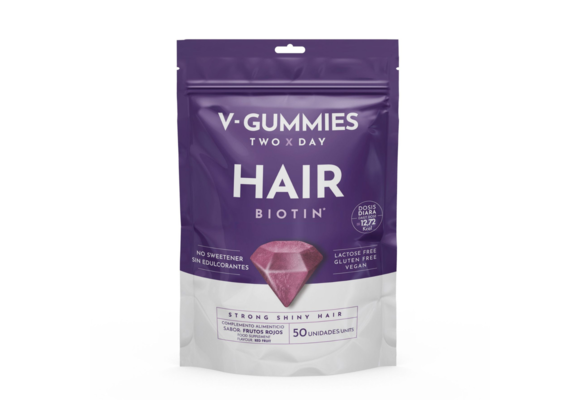 V-GUMMIES HAIR BIOTIN - Vitamine Gummie - Glutenvrij - Lactosevrij - Veganistisch - 50 Stuks