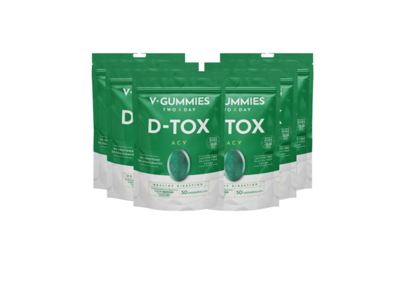 V-GUMMIES DETOX ACV - Vitamine Gummie - 6 x 50 Stuks  - Voordeelverpakking