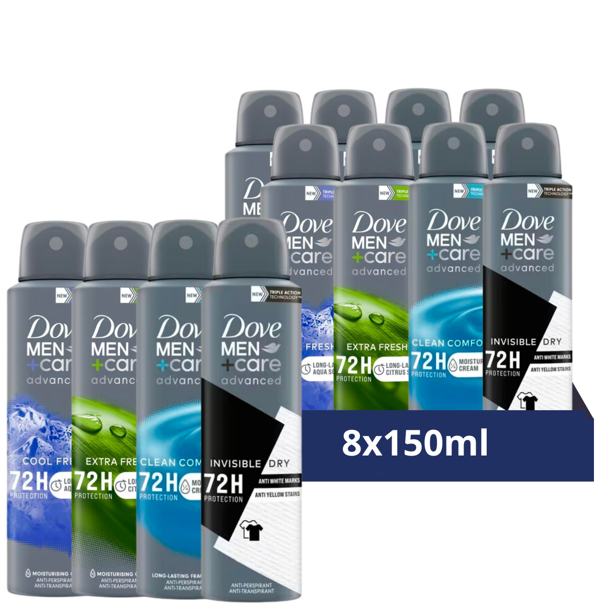 Dove Deodorant Bodyspray Mix Geschenkset - 8 stuks - Voordeelverpakking